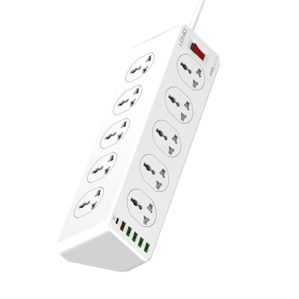 LDNIO SC10610 30W 6-Port USB Charger Power Strip with 10*Outlets/5 *USB / 1 * PD USB-C Wall Charger Adapter with Fast Charging