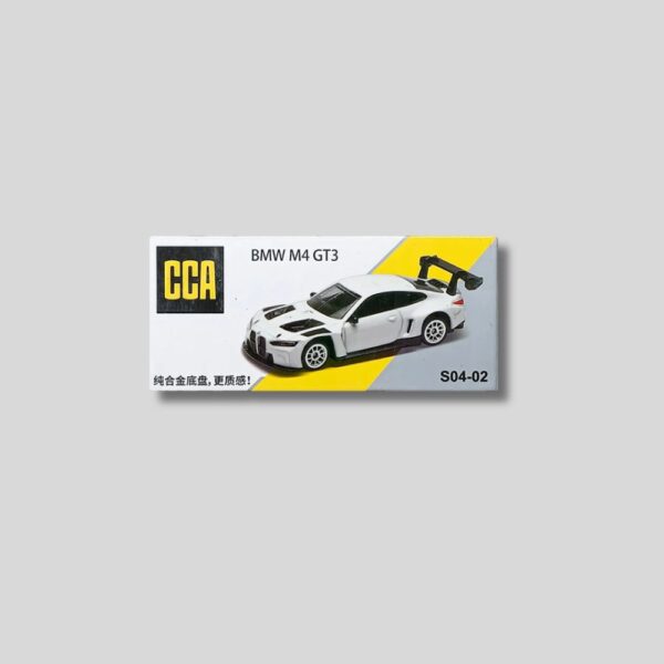 CCA BMW M4 GT3 – White/Black | 1:64 Scale Die-Cast Racing Car India