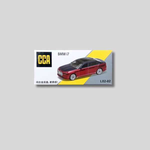 CCA BMW i7 – Red/Black | 1:64 Scale Die-Cast Luxury Sedan India