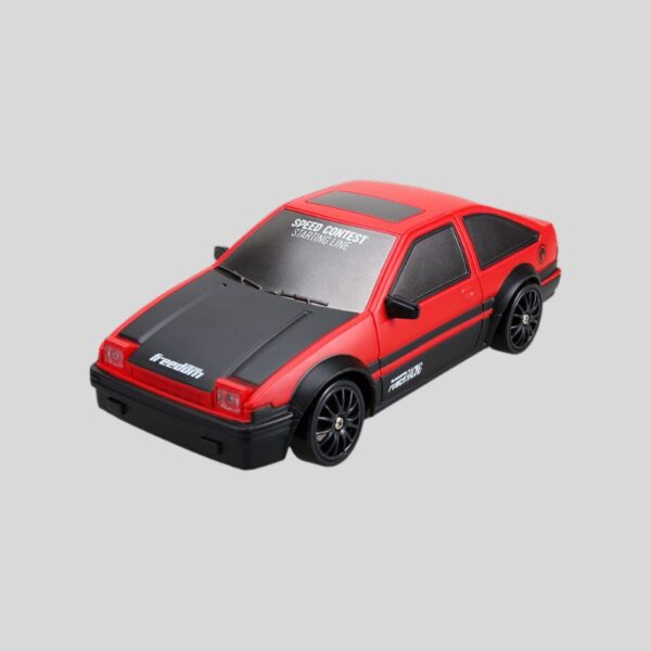 SC24A11-1 1:24 Scale 4WD RC Drift Car with LED Lights – Red/Black High-Speed Racing Toy